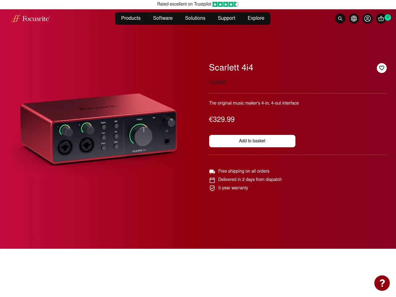 Focusrite Scarlett 4i4 4th Gen