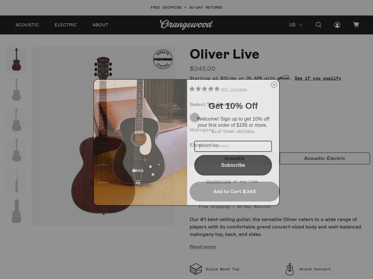 Orangewood Oliver Mahogany