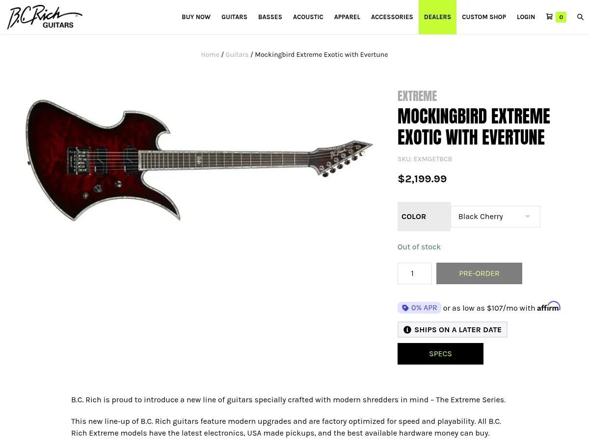 B.C. Rich Mockingbird Extreme