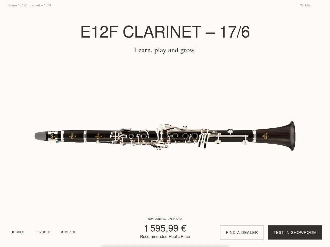 Buffet Crampon E12F Intermediate Bb Clarinet