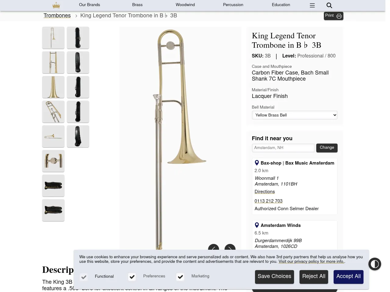 King 2103 3B Legend Professional Bb Tenor Trombone