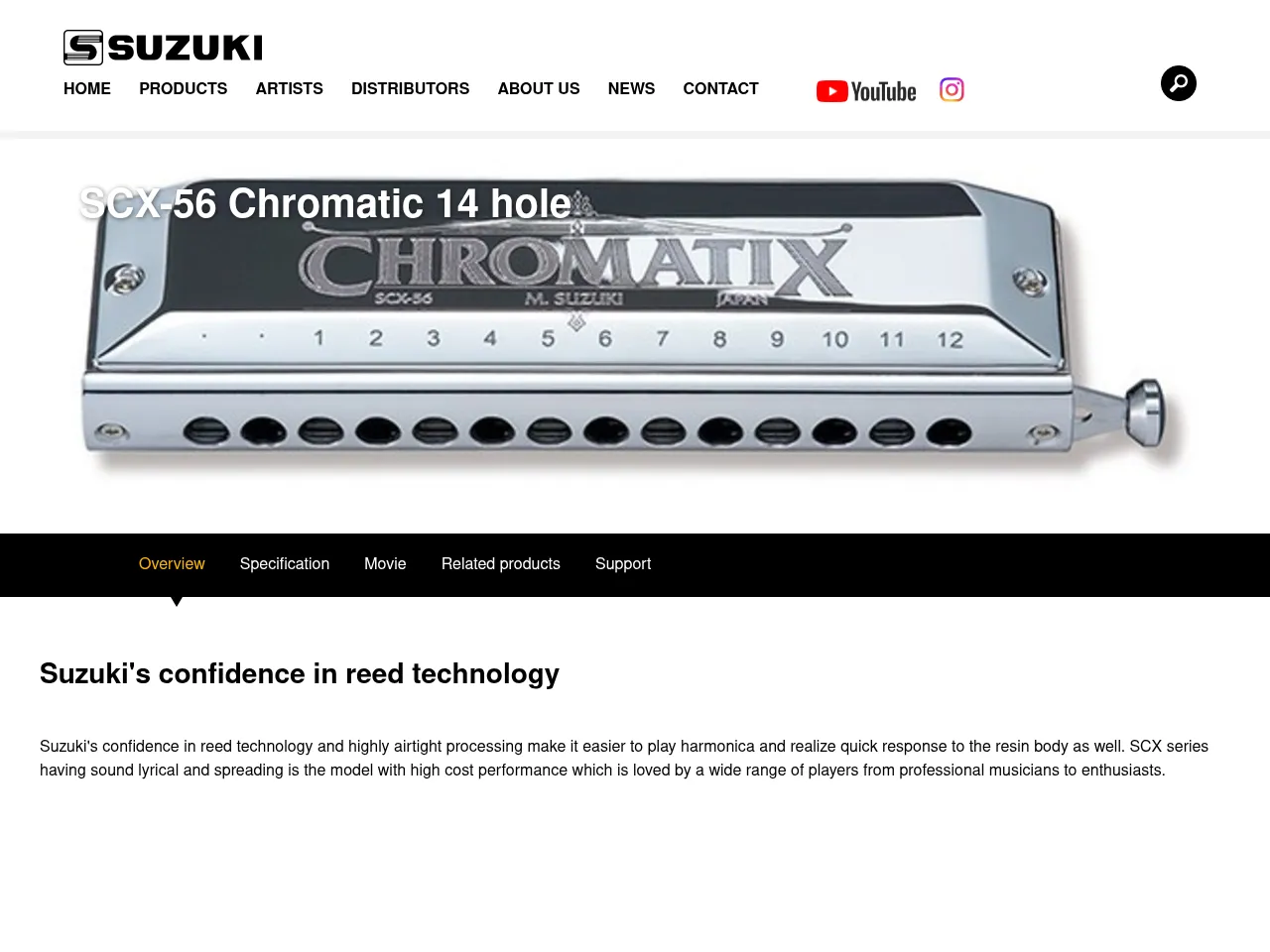 Suzuki SCX-56 Chromatix Chromatic Harmonica