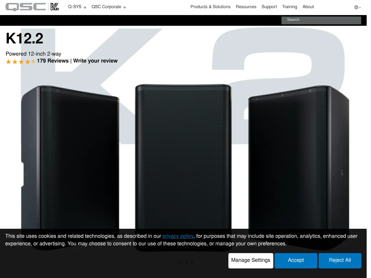 QSC K12.2 12-Inch Powered PA Speaker