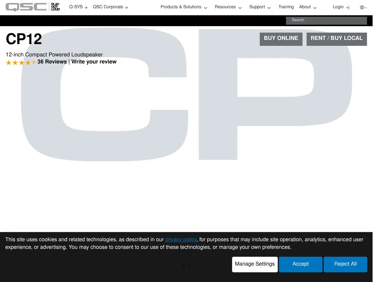 QSC CP12 12-Inch Compact Powered Speaker