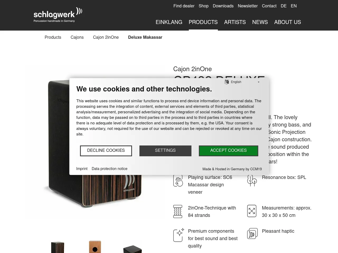 Schlagwerk CP432 2inOne Cajon