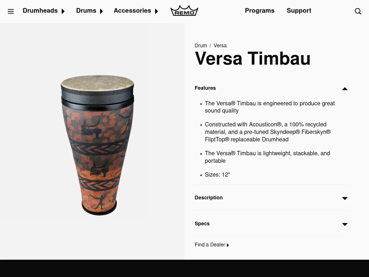 Remo Versa Timbau 14-inch