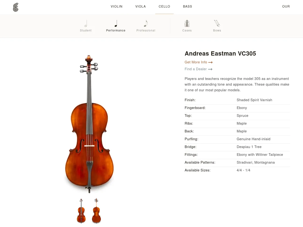 Eastman VC305 Cello