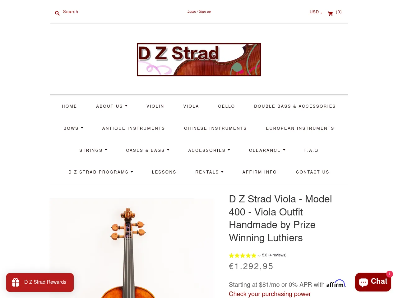 DZ Strad Model 400 Viola
