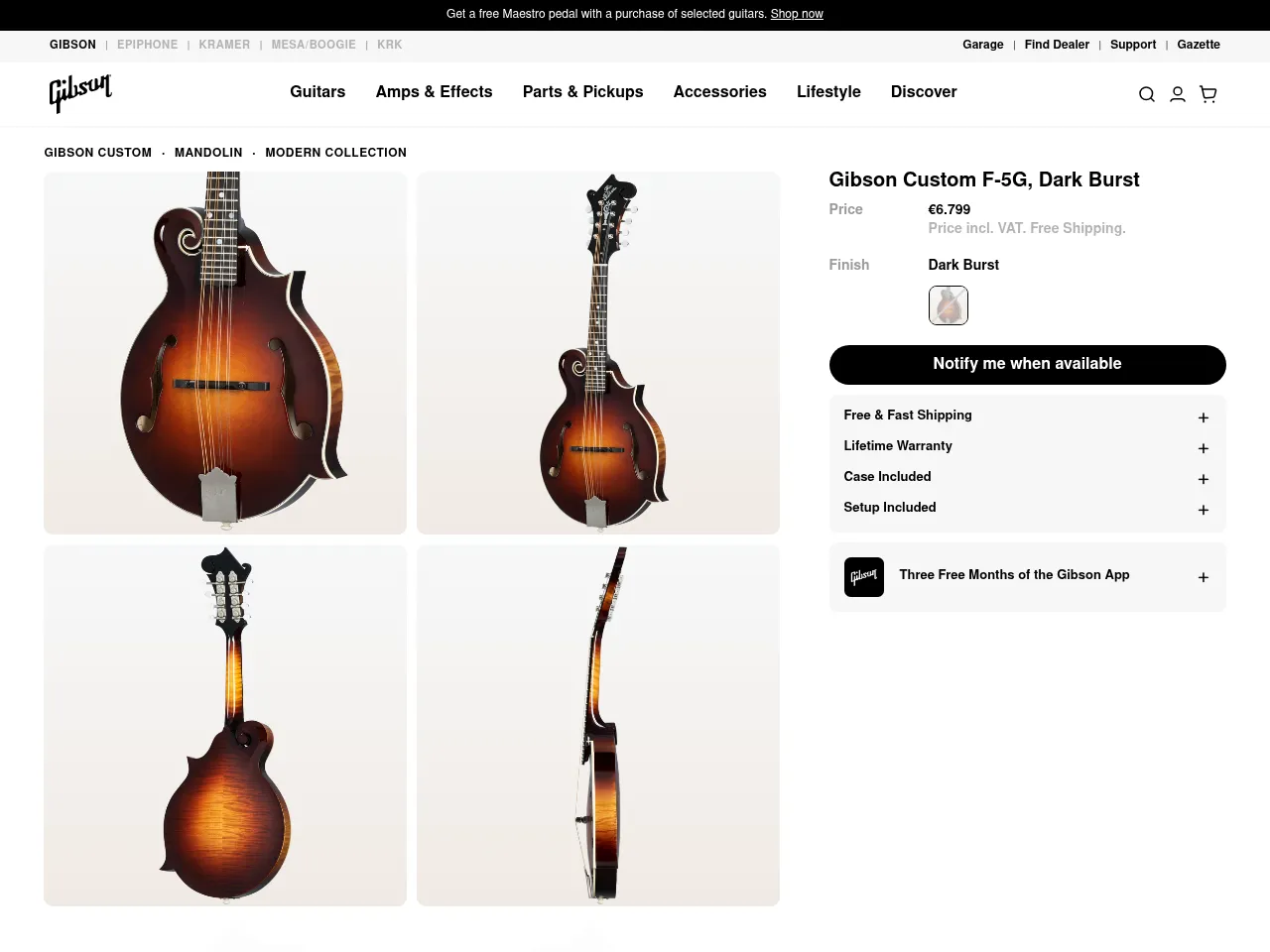 Gibson F-5G Mandolin