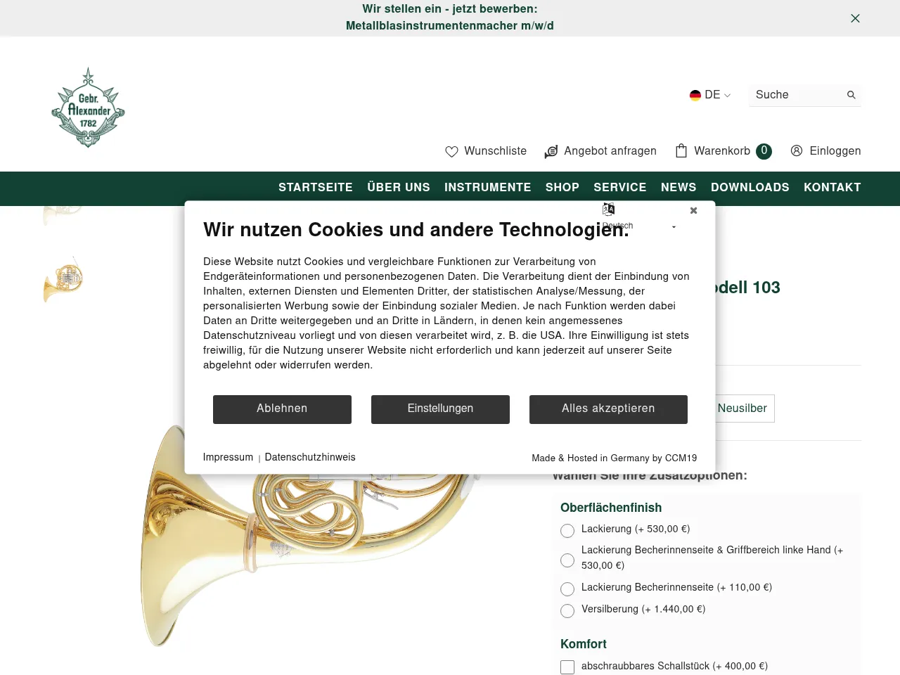 Alexander 103 Professional Double French Horn