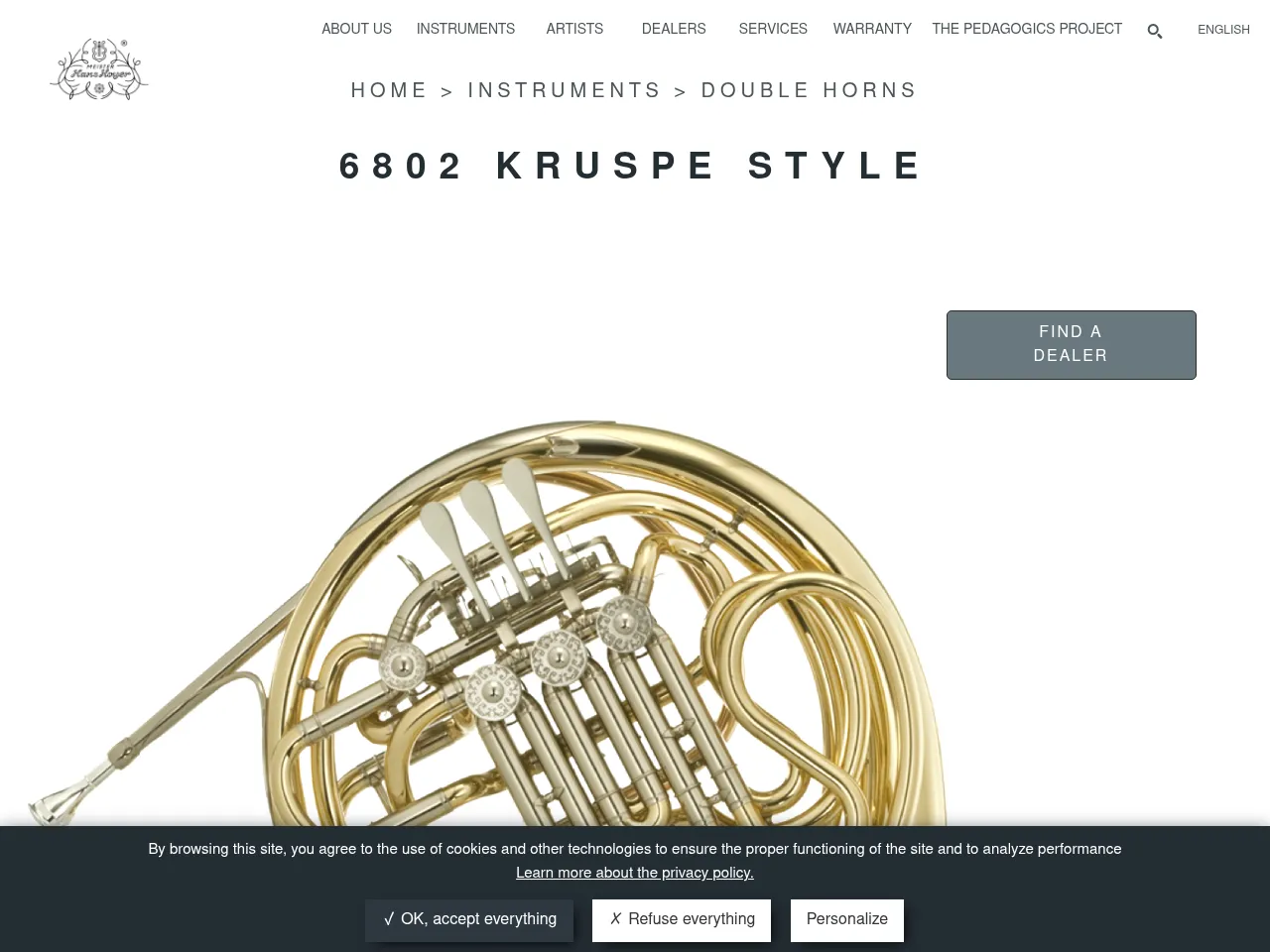 Hans Hoyer 6802GA Professional Double French Horn