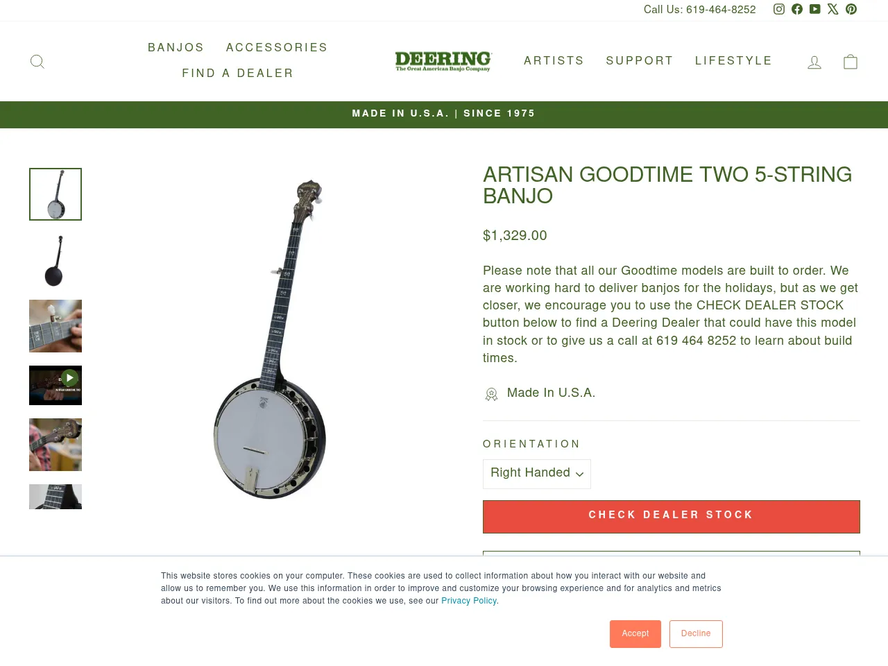 Deering Artisan Goodtime Two 5-String Banjo