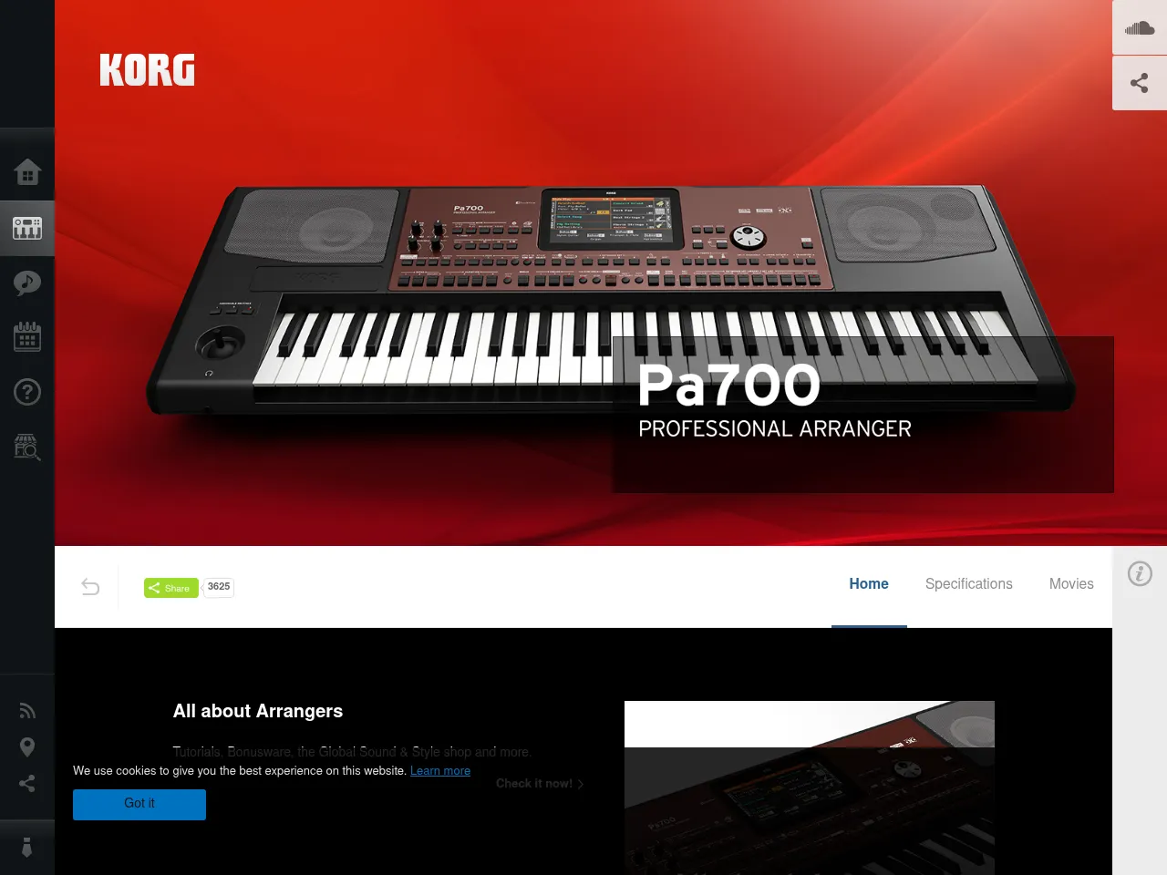 Korg Pa700 Arranger Keyboard