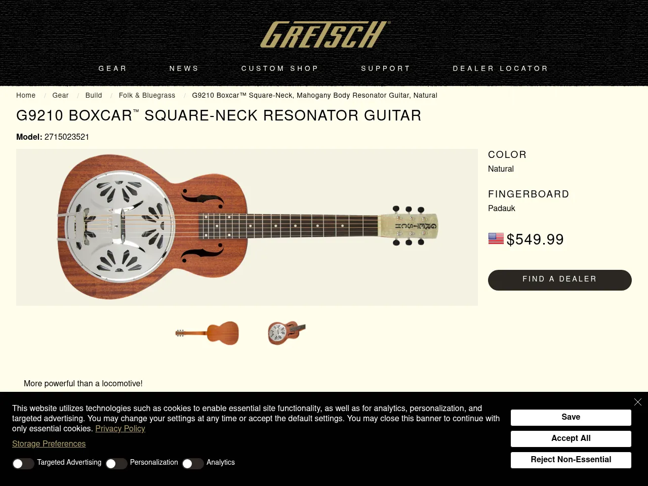 Gretsch G9210 Boxcar Square-Neck Resonator Guitar