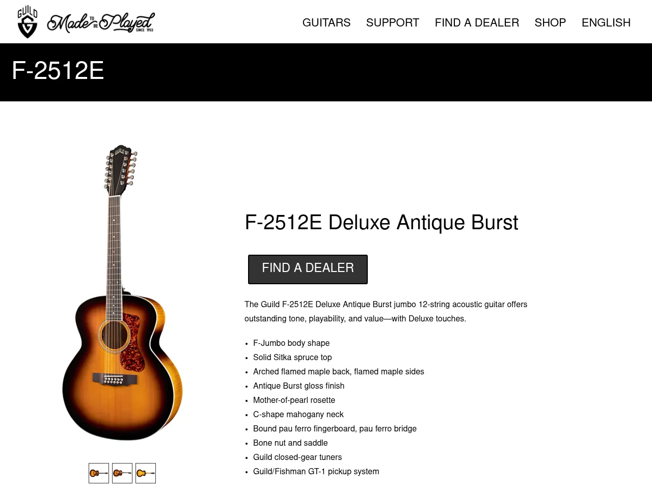 Guild F-2512E Jumbo 12-String Guitar