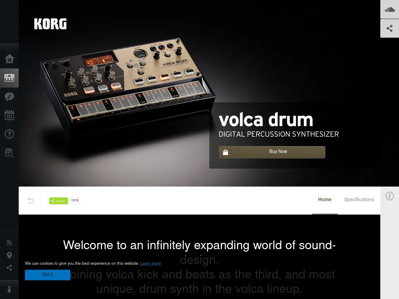 Korg Volca Drum Digital Percussion Synthesizer