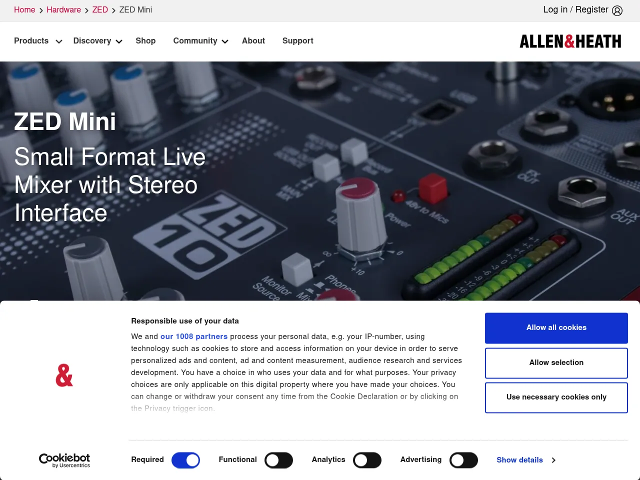 Allen & Heath ZED-10FX Compact Analog Mixer