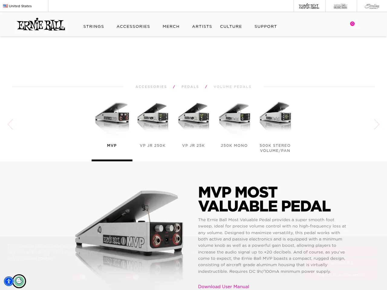 Ernie Ball Music Man VP Jr Passive Volume Pedal